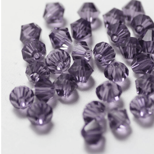 Sundaylace Creations & Bling Bicone Beads 3mm Dark Amethyst Purple Transparent colour, Grade AAA Bicone Beads