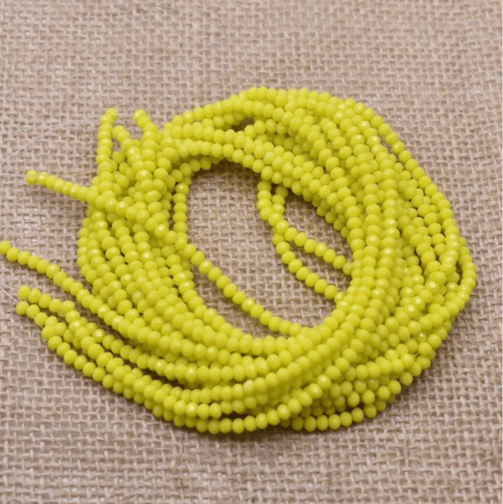 Sundaylace Creations & Bling Rondelle Beads 3mm Lemon Yellow Opaque Glass Rondelle Beads (130pcs)
