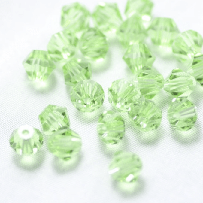 Sundaylace Creations & Bling Bicone Beads 3mm Light Mint Green Transparent colour, Grade AAA Bicone Beads