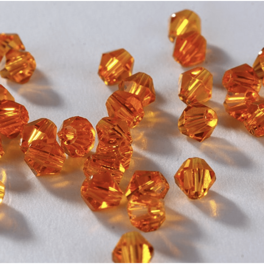 Sundaylace Creations & Bling Bicone Beads Orange 3mm 3mm Mandarin Orange or Orange Transparent colour, Grade AAA Bicone Beads