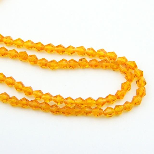 Sundaylace Creations & Bling Bicone Beads Mandarin Orange 3mm 3mm Mandarin Orange or Orange Transparent colour, Grade AAA Bicone Beads