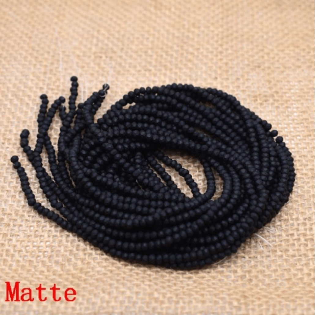 Sundaylace Creations & Bling Rondelle Beads 3mm Matte Black Faceted Rondelle Beads 130 pcs