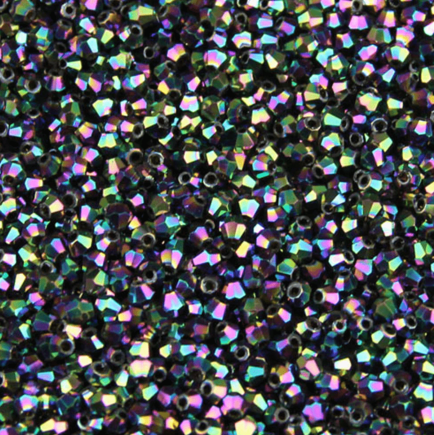 Sundaylace Creations & Bling Bicone Beads 3mm Metallic Rainbow AB colour, Grade AAA Bicone Beads