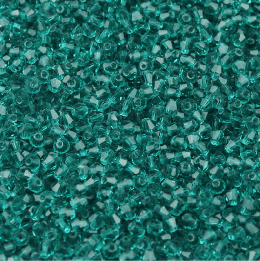 Sundaylace Creations & Bling Bicone Beads 3mm 3mm Peacock Green (TEAL), Grade AAA, Bicones Beads