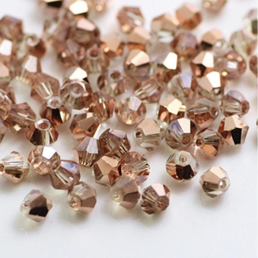 Sundaylace Creations & Bling Bicone Beads 3mm Rose Gold Copper colour, Grade AAA Bicone Beads