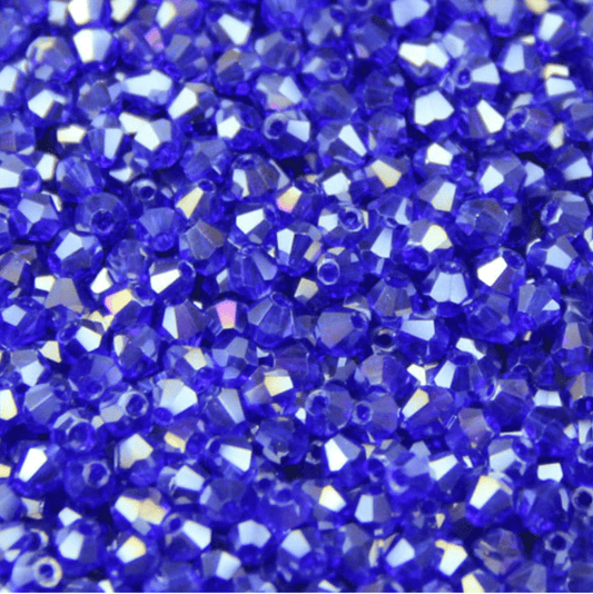 Sundaylace Creations & Bling Bicone Beads 3mm Sapphire AB Blue colour, Grade AAA Bicone Beads