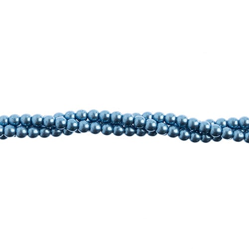 John Beads Pearl Beads 3mm Saturated Metallic Little Boy Blue Pearl Round Beads, Czechmates
