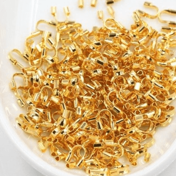 Sundaylace Creations & Bling Earring Findings Bright Gold 200pc 4*4.5mm Wire Guardians for beadwork Earrings, Metal Findings *200pcs