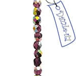Sundaylace Creations & Bling Fire Polished Beads 4mm Amethyst AB *Darker Half Coat* Transparent, Czech Fire Polished Beads