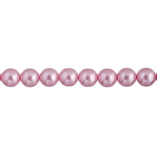 Sundaylace Creations & Bling Pearl Beads 4mm Baby Pink Czech Glass Pearls 8in Strand  (45pcs)