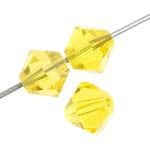 Preciosa Rondelle Beads 4mm Citrine Yellow, Rondelle Preciosa *High Quality 5in Strand- 31pcs