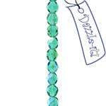 Sundaylace Creations & Bling Fire Polished Beads 4mm Emerald AB Transparent, Czech Fire Polished Beads