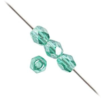 Sundaylace Creations & Bling Fire Polished Beads 4mm Emerald Green Luster Transparent, Czech Fire Polish Beads, *100pcs