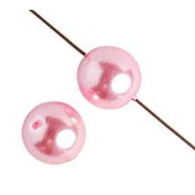 Sundaylace Creations & Bling Pearl Beads 4mm GLASS PEARL Round- Pink,  8" strung
