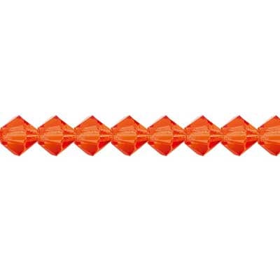 Preciosa Rondelle Beads 4mm Hyacinth *Orange-Red, Rondelle Preciosa *High Quality 5in Strand- 31pcs