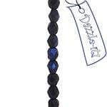 Sundaylace Creations & Bling Fire Polished Beads 4mm Jet Zairite  Half Coat, Black Opaque, Czech Fire Polished Beads