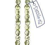 Czech Fire Polished Beads 4mm Olive Green Metallic Halfcoat Fire Polished Beads