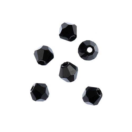 Crystal Lane Bicone Beads 4mm Opaque Black, Crystal Lane Bicone (96pc) 2 x 7inch Strand
