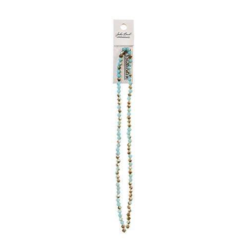 Crystal Lane Bicone Beads 4mm Opaque Blue with Half Champagne Luster Crystal Lane Bicone (96pc) 2 x 7inch Strand