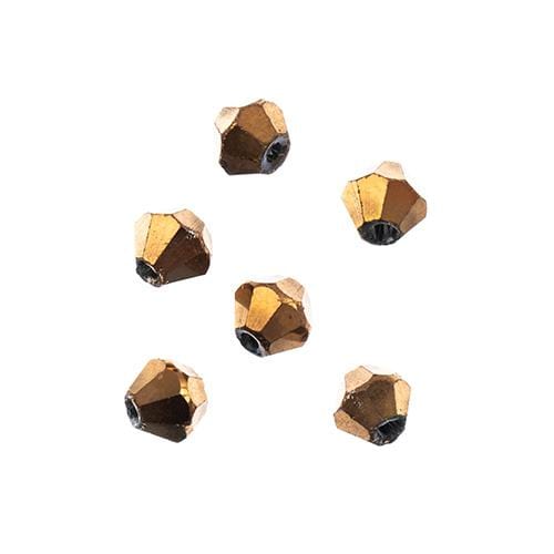 Crystal Lane Bicone Beads 4mm Opaque Copper Iris, Crystal Lane Bicone (96pc) 2 x 7inch Strand