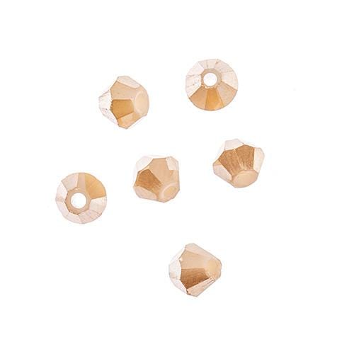Crystal Lane Bicone Beads 4mm Opaque Light Champagne Luster, Crystal Lane Bicone (96pc) 2 x 7inch Strand