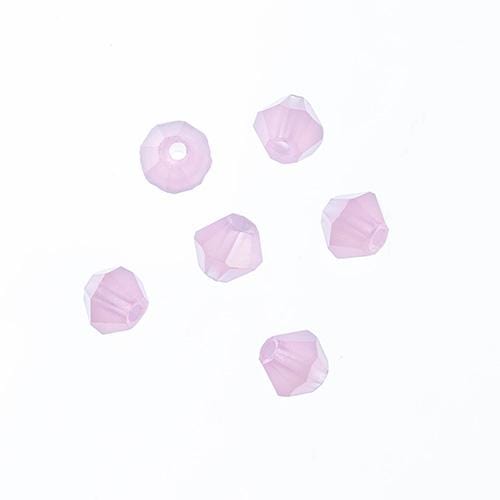 Crystal Lane Bicone Beads 4mm Opaque Pink, Crystal Lane Bicone (96pc) 2 x 7inch Strand