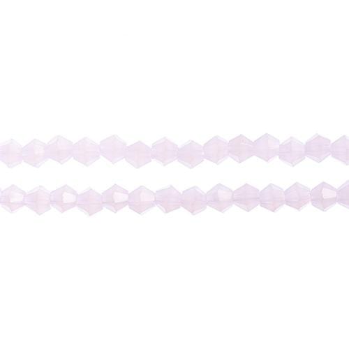 Crystal Lane Bicone Beads 4mm Opaque Pink, Crystal Lane Bicone (96pc) 2 x 7inch Strand
