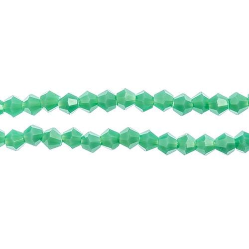 Crystal Lane Bicone Beads 4mm Opaque Turquoise Green, Crystal Lane Bicone (96pc) 2 x 7inch Strand