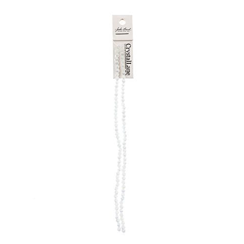 Crystal Lane Bicone Beads 4mm Opaque White AB MATTE, Crystal Lane Bicone (96pc) 2 x 7inch Strand