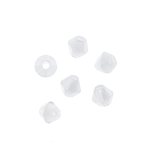 Crystal Lane Bicone Beads 4mm Opaque White, Crystal Lane Bicone