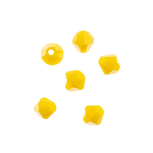 Crystal Lane Bicone Beads 4mm Opaque Yellow, Crystal Lane Bicone (96pc) 2 x 7inch Strand