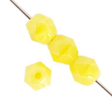 Sundaylace Creations & Bling Fire Polished Beads 4mm Opaque Yellow Silk, Fire Polished Beads, 100pcs Loose