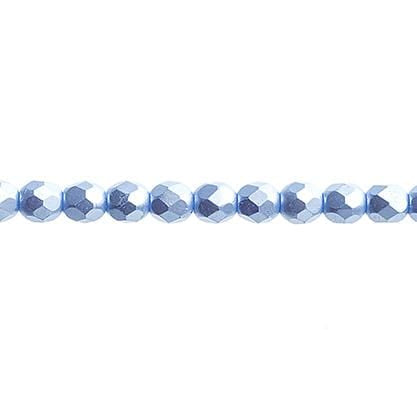 Sundaylace Creations & Bling Fire Polished Beads 4mm Pearl Pastels Baby Blue,  Fire Polished Beads Strung