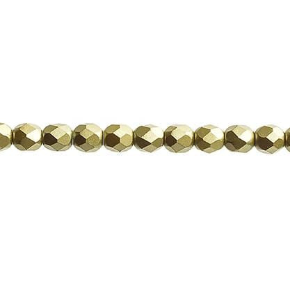 Sundaylace Creations & Bling Fire Polished Beads 4mm Pearl Pastels Khaki, Fire Polished Beads 45pcs/strung