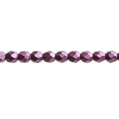 Sundaylace Creations & Bling Fire Polished Beads 4mm Pearl Pastels Lila Red, Fire Polished Beads