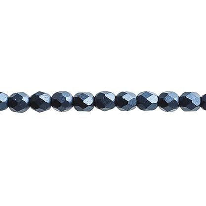 Sundaylace Creations & Bling Fire Polished Beads 4mm Pearl Pastels Navy Blue,  Fire Polished Beads Strung
