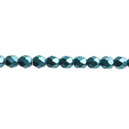 Sundaylace Creations & Bling Fire Polished Beads 4mm Pearl Pastels Teal Blue, Fire Polished Beads