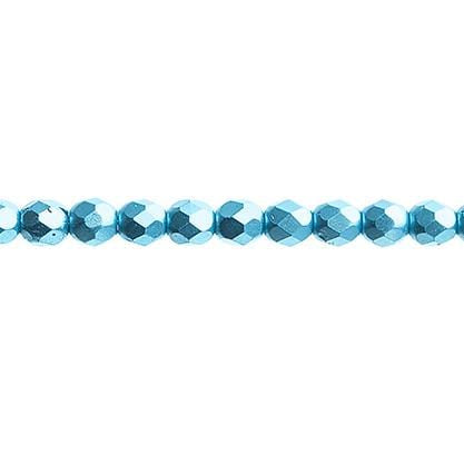 Sundaylace Creations & Bling Fire Polished Beads 4mm Pearl Pastels Turquoise Blue, Fire Polished Beads strung   45pcs/string