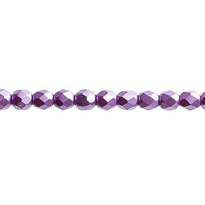Sundaylace Creations & Bling Fire Polished Beads 4mm Pearl Pastels Violet, Fire Polished Beads strung   45 pcs/string