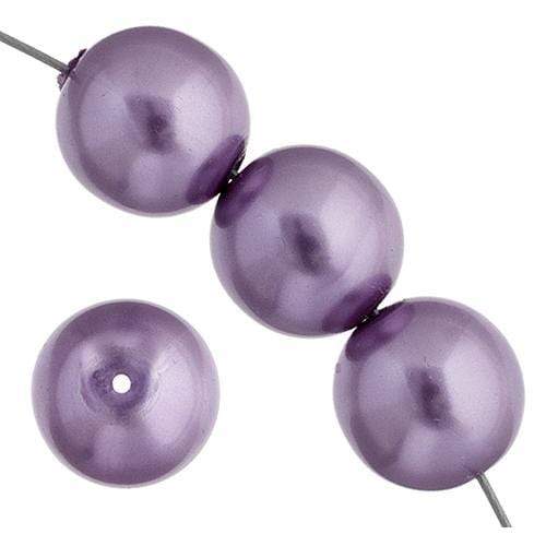 Sundaylace Creations & Bling Pearl Beads 4mm Purple- Czech Glass Pearls 8in Strand (45pcs)