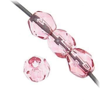 Sundaylace Creations & Bling Fire Polished Beads 4mm Rose AB Half Coat, Czech Fire Polished Beads