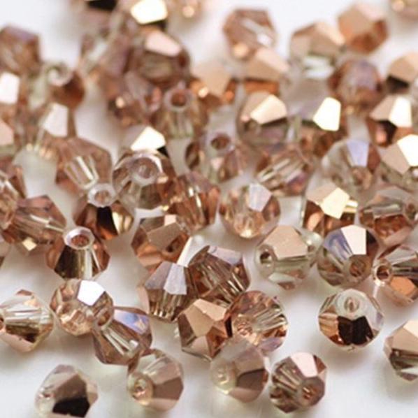 Sundaylace Creations & Bling Bicone Beads 4mm Rose Gold Copper colour, Grade AAA Bicone Beads, *100 pieces*