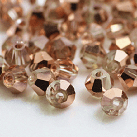 Sundaylace Creations & Bling Bicone Beads 4mm Rose Gold Copper colour, Grade AAA Bicone Beads, *100 pieces*