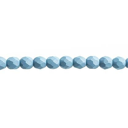 Sundaylace Creations & Bling Fire Polished Beads 4mm Silk Matte Dove Grey (Light Blue), Fire Polished Beads strung   45pcs/string