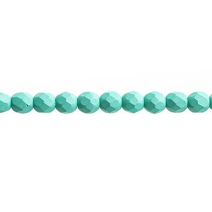 Sundaylace Creations & Bling Fire Polished Beads 4mm Silk Matte Sea Green, Fire Polished Beads strung   45pcs/string