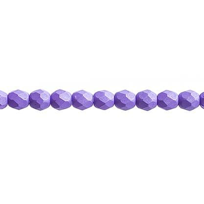 Sundaylace Creations & Bling Fire Polished Beads 4mm Silk Matte Violet, Fire Polished Beads strung   45 pcs/string
