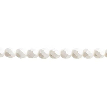 Sundaylace Creations & Bling Fire Polished Beads 4mm Silk Matte White, Fire Polished Beads