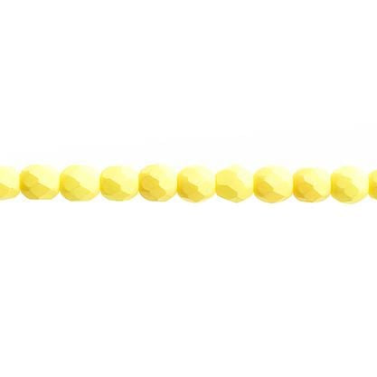 Sundaylace Creations & Bling Fire Polished Beads 4mm Silk Matte Yellow Fire Polished Beads strung