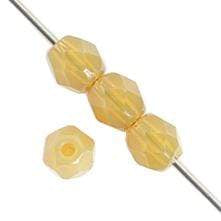 Sundaylace Creations & Bling Fire Polished Beads 4mm Transparent Beige Opal Loose, Fire Polished Beads