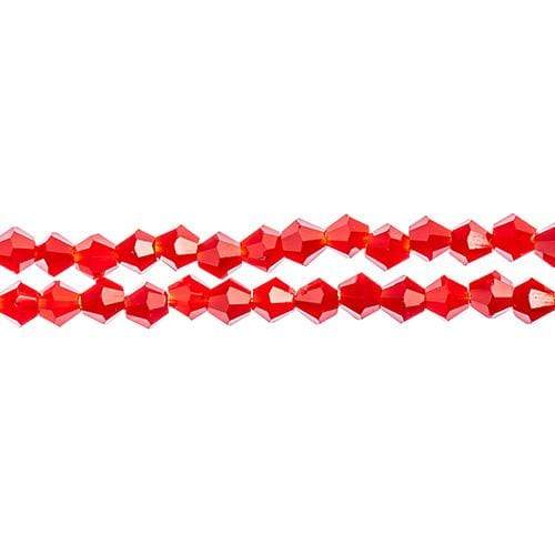 Crystal Lane Bicone Beads 4mm Transparent Red AB, Crystal Lane Bicone (96pc) 2 x 7inch Strand